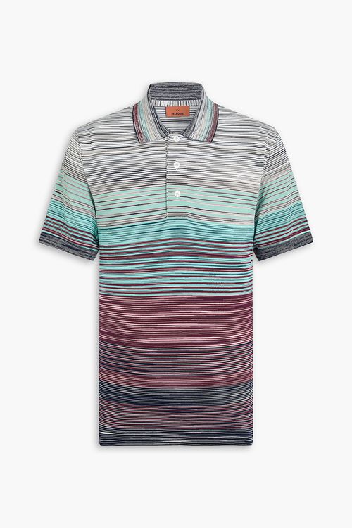 Space-dyed cotton polo shirt - Blue - M