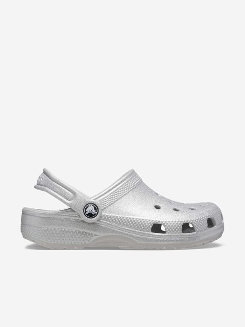 Girls Classic Glitter Clog in Silver EU 19 - 20 UK 4 US 4
