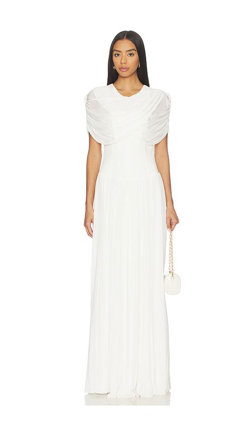 SIMKHAI Nancie Cape Midi Dress in Ivory - White. 0 also
