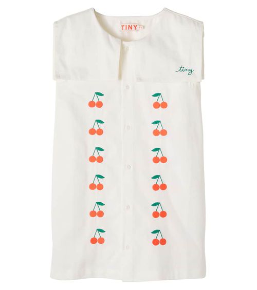Cherries cotton twill dress