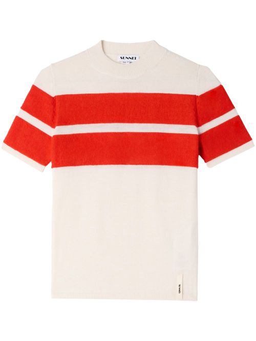Striped short-sleeve T-shirt - White