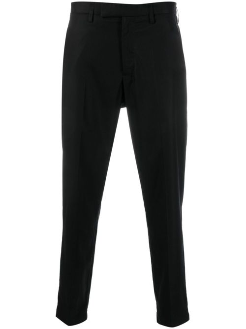 Mid-rise straight-leg trousers - Black