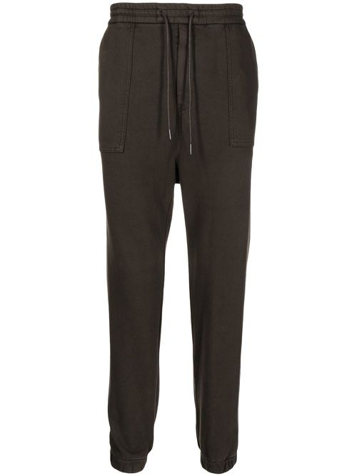 Elasticated-waist cotton track pants - Brown