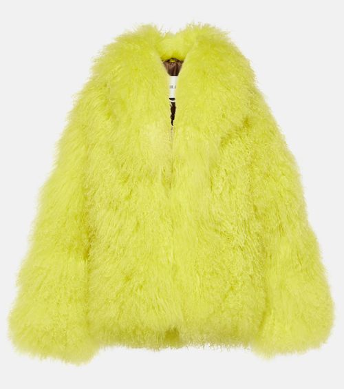 Faux fur cropped coat