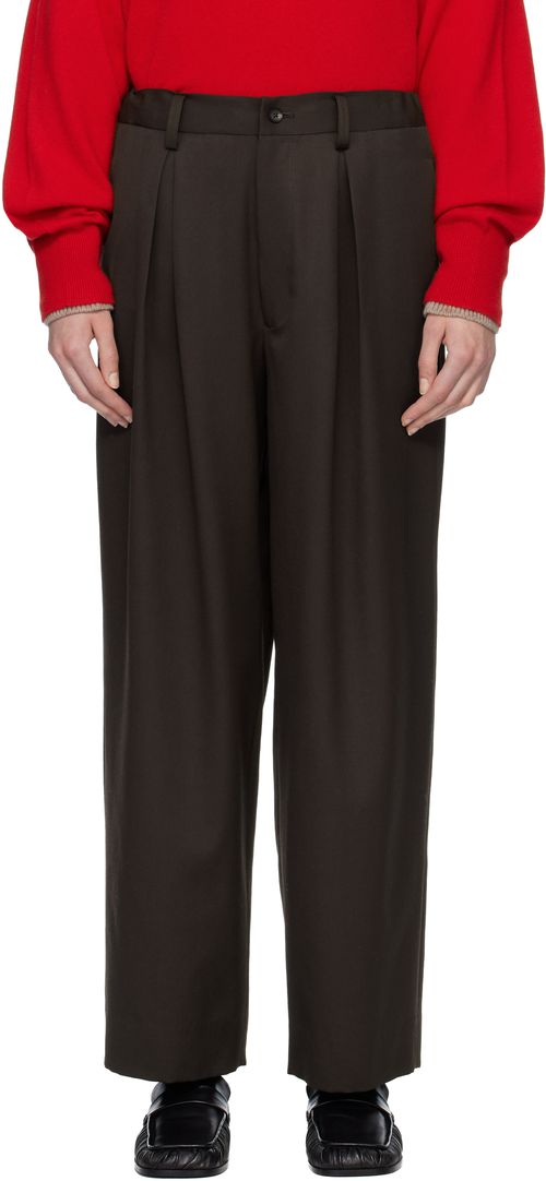 Brown Easy Wide Trousers