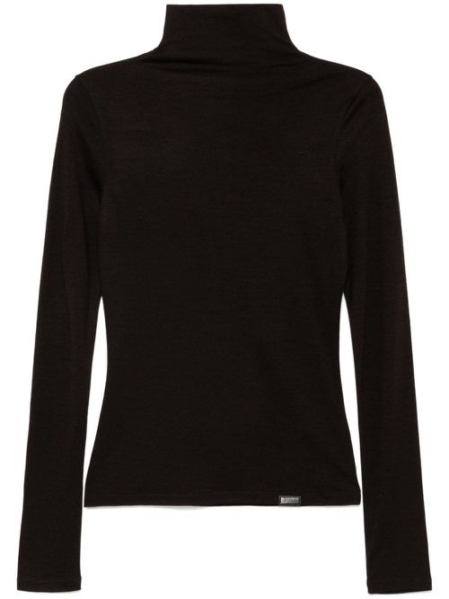 Basic roll-neck top - Brown