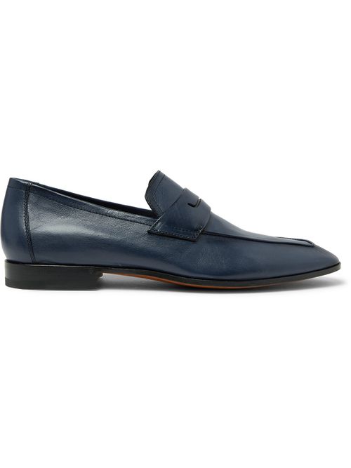 Lorenzo Leather Loafers - Men - Blue - UK 9.5