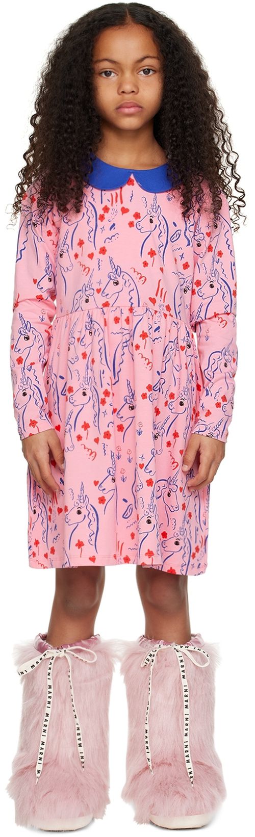 knee length dresses for ladies Mini Rodini Unicorn Woven Long Dress main image 1