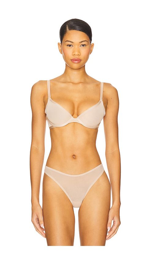 CUUP Plunge Mesh Bra in Nude. -  36D also in 32A, 32B, 32D, 34A, 34B, 34C, 34D, 36A, 36B, 36C