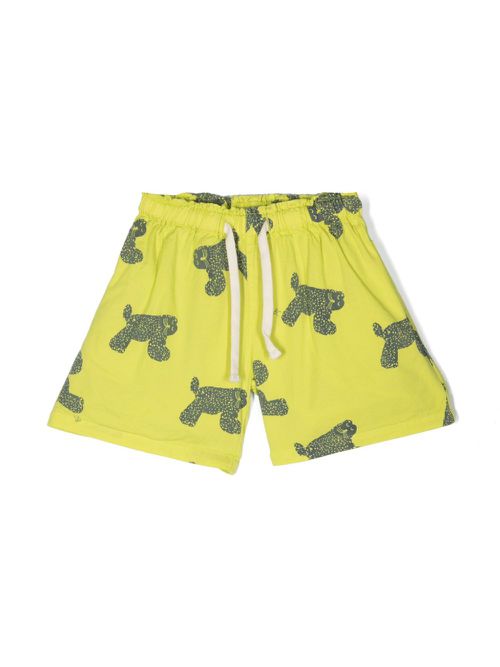Animal-print cotton shorts - Green