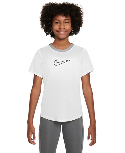 Big Girls' One Fitted Dri-fit Short-Sleeve Top - White/black