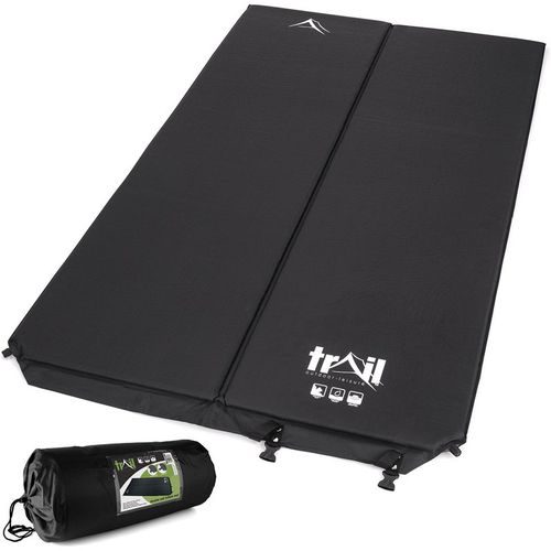 Double Camping Mat Self Inflating Inflatable Camp Roll Mattress With Bag Trail