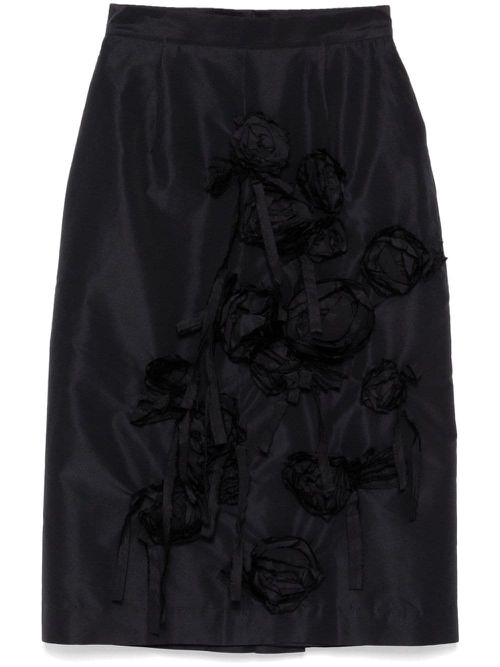 Bow-embellished skirt - Black