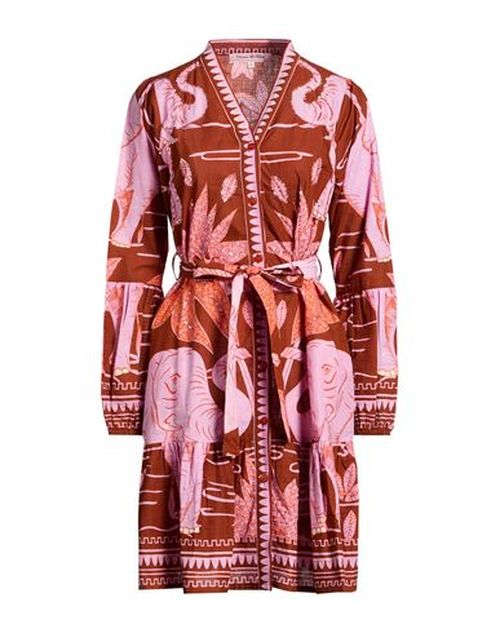 Woman Mini dress Rust Size L Cotton