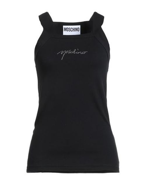 Couture Woman Tank top Black Size 16 Cotton, Elastane, Glass