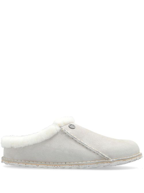 Suede shearling slippers - White