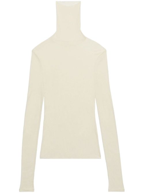 Ribbed roll-neck top - Neutrals