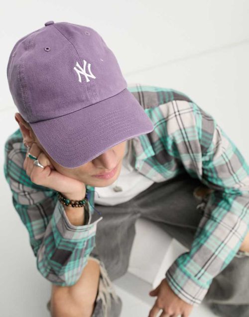 47 Brand 남성 MLB NY Yankees baseball cap in light purple with small logo