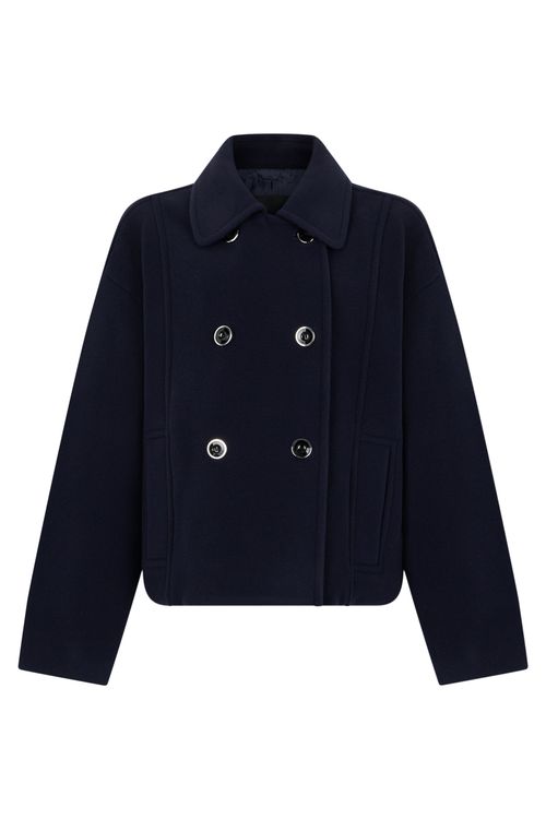 Double-Breasted Cropped Winter Jacket