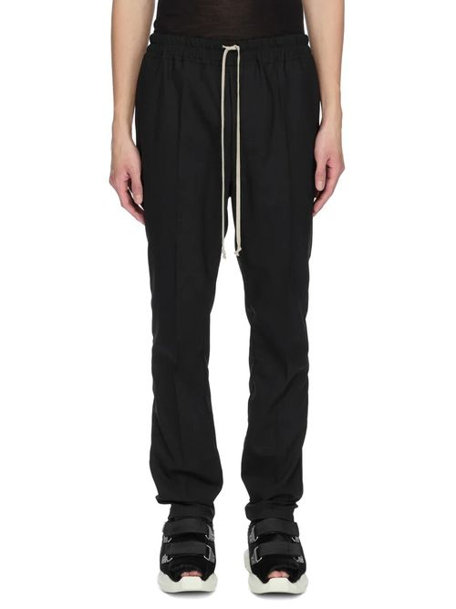 Drawstring Wool Trousers — Black