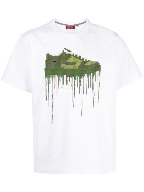 Green Louis cotton t-shirt - White