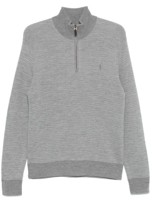 Waffle-knit sweater - Grey