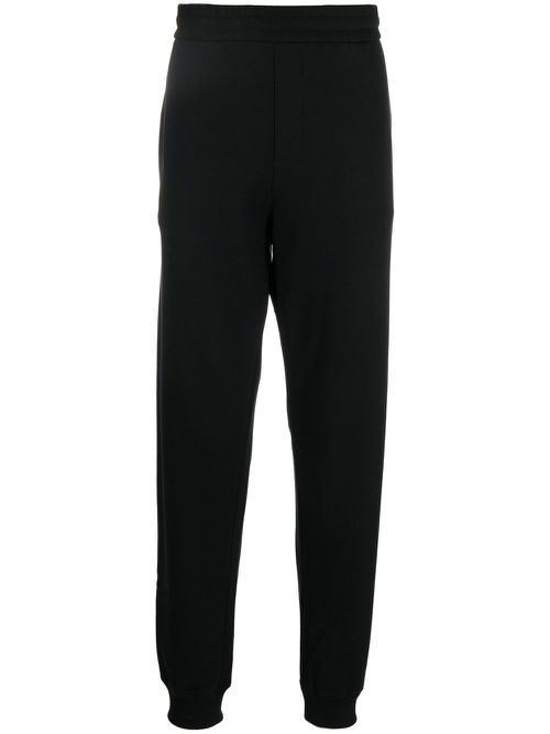 Rear baroque-print detail trousers - Black