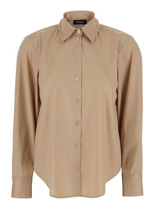 Cotton-Blend Shirt — Beige