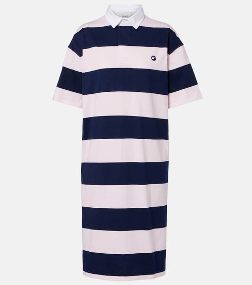 Striped cotton polo dress