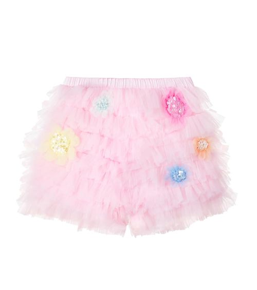 Sunflower Power embellished tulle shorts