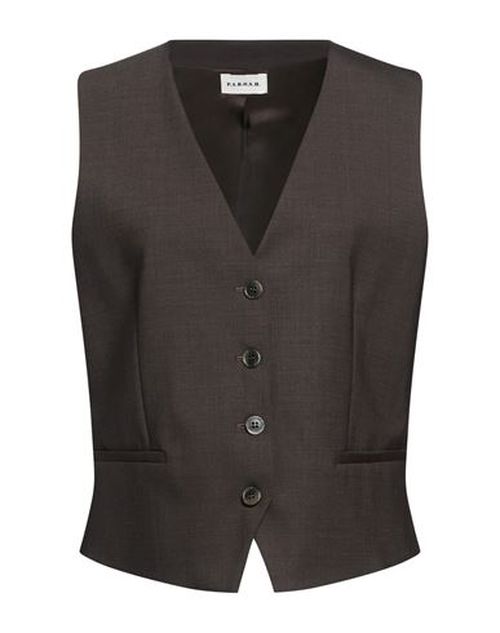 P. a.r. o.s. h. Woman Tailored Vest Dark brown Size L Virgin Wool, Elastane