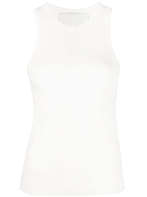 Scoop neck vest top - White