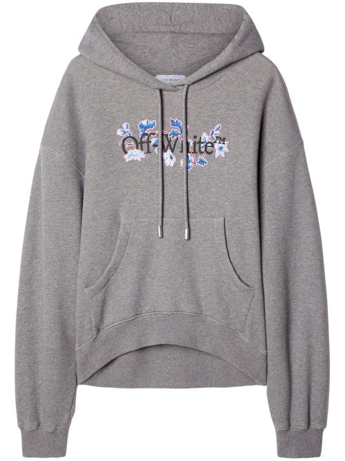 Logo-print organic cotton hoodie - Grey