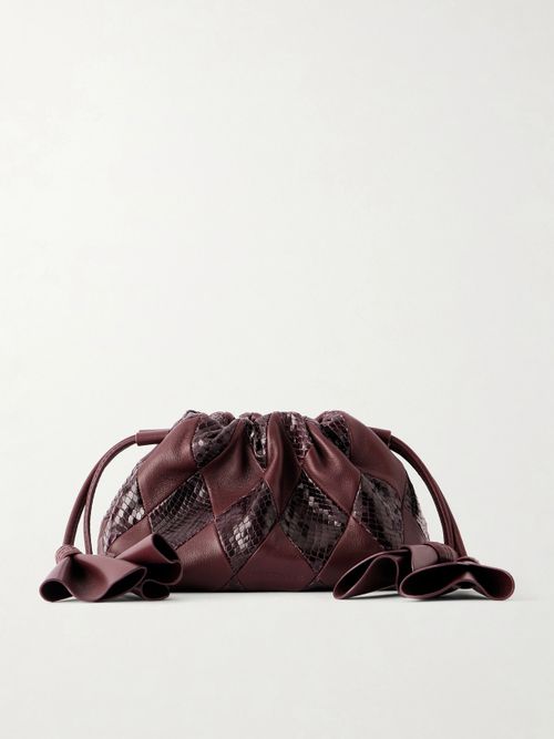 Cloud 91 Small Snake-effect And Smooth Leather Clutch