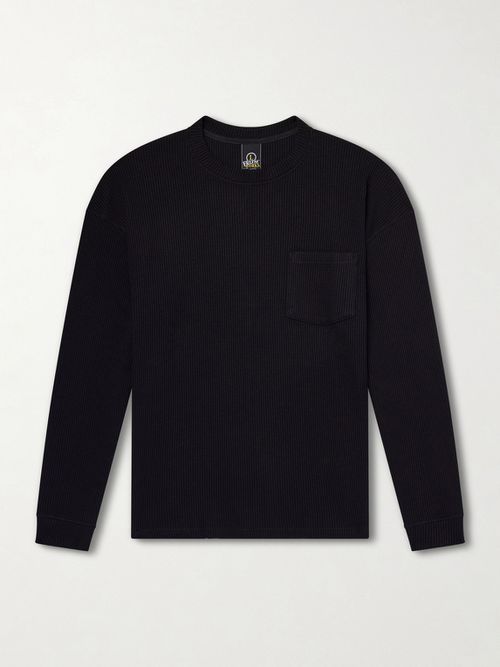 Oversized Waffle-Knit Cotton-Blend T-Shirt
