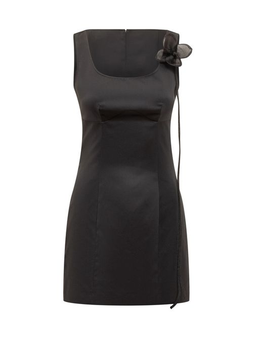 Black Scoop Neck Mini Dress