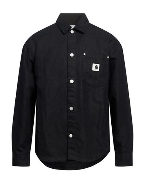 Man Shirt Black Size M Cotton, Linen