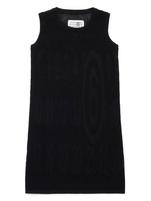Numbers-jacquard dress - Black