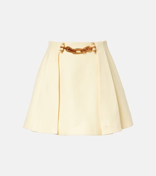 Chain-detail pleated miniskirt