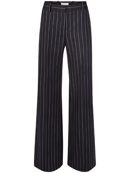 Pinstripe wide leg pants - Black