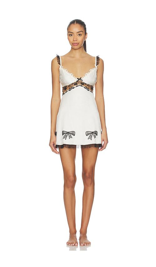 For Love & Lemons Bow Time Slip Dress in Cream. - XS also in L, M, S