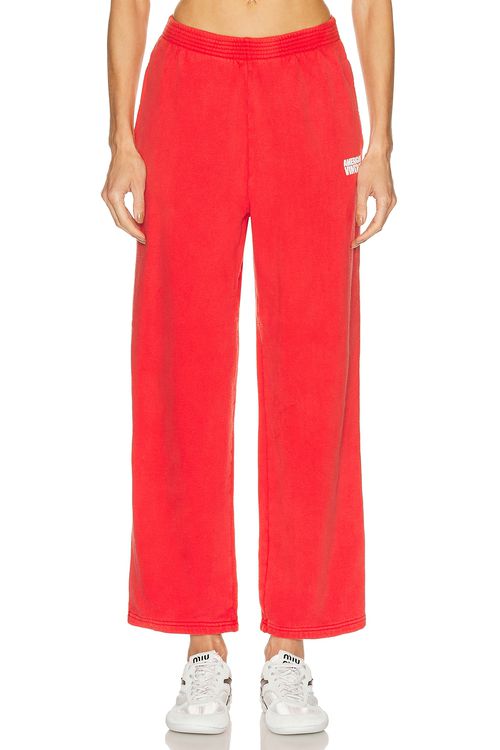American Vintage Plizzy Sweatpant in Red