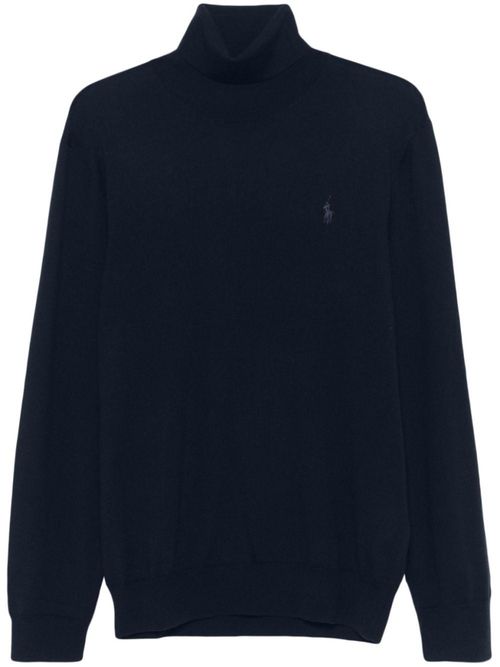 Navy Blue Roll-neck Sweater