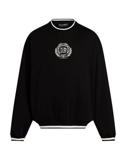 Man Sweatshirt Black Size L Cotton, Polyester