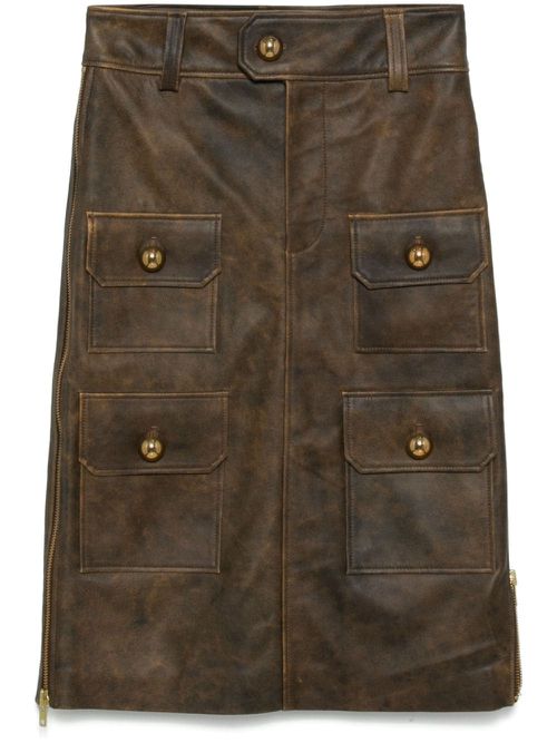 Leather skirt - Brown