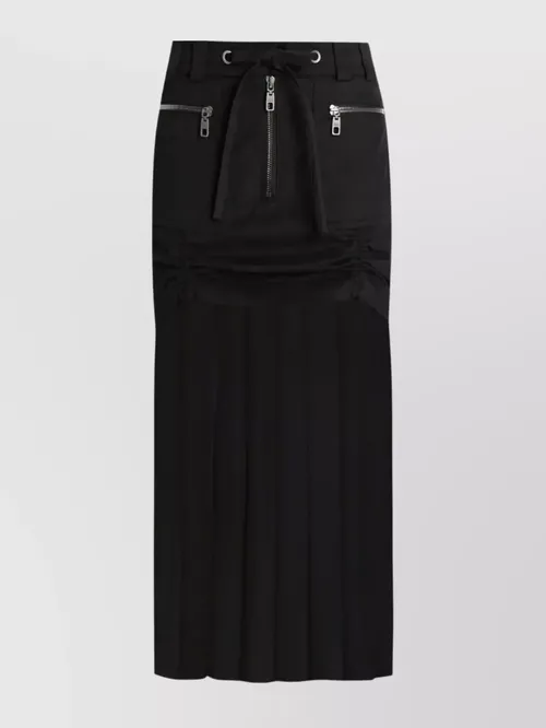 Dolce&Gabbana - drawstring waist pleated silk blend skirt