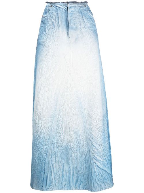 Washed A-line lyocell maxi skirt - Blue