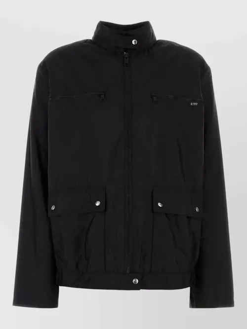 Prada - renylon hooded windbreaker coat long sleeve