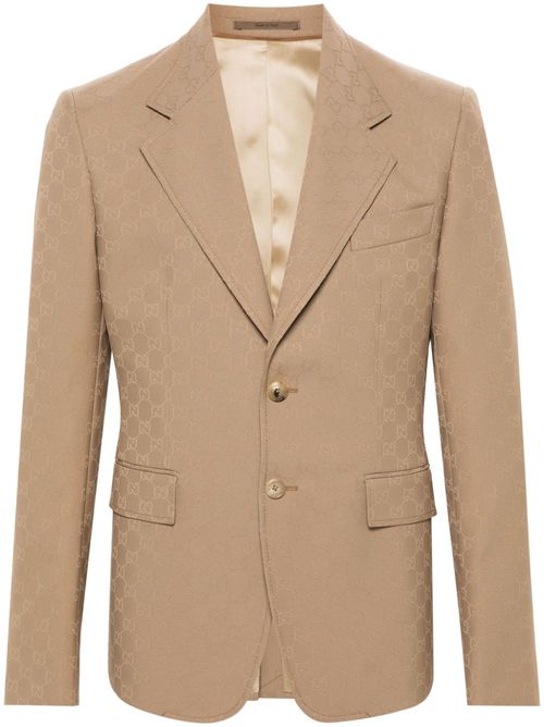 Single-breasted Interlocking G blazer - Neutrals