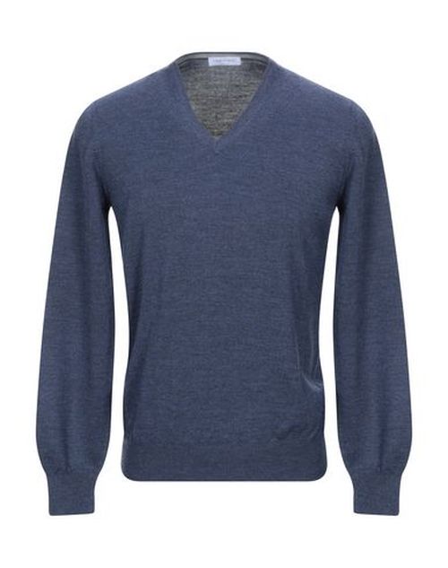 Man Sweater Slate blue Size 40 Virgin Wool